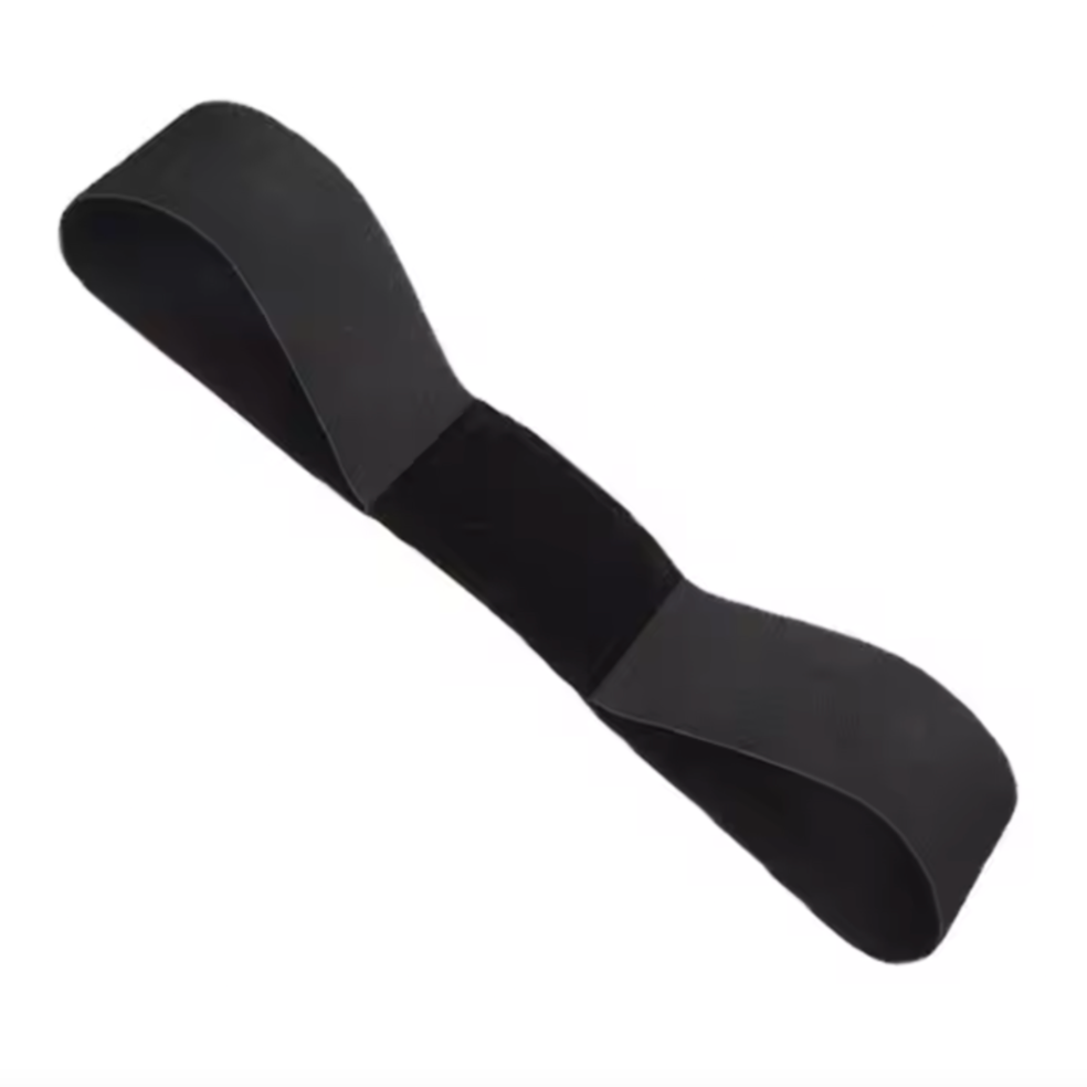 Black resistance band on a white background